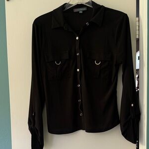 Love Delirious Black Button-Down Shirt